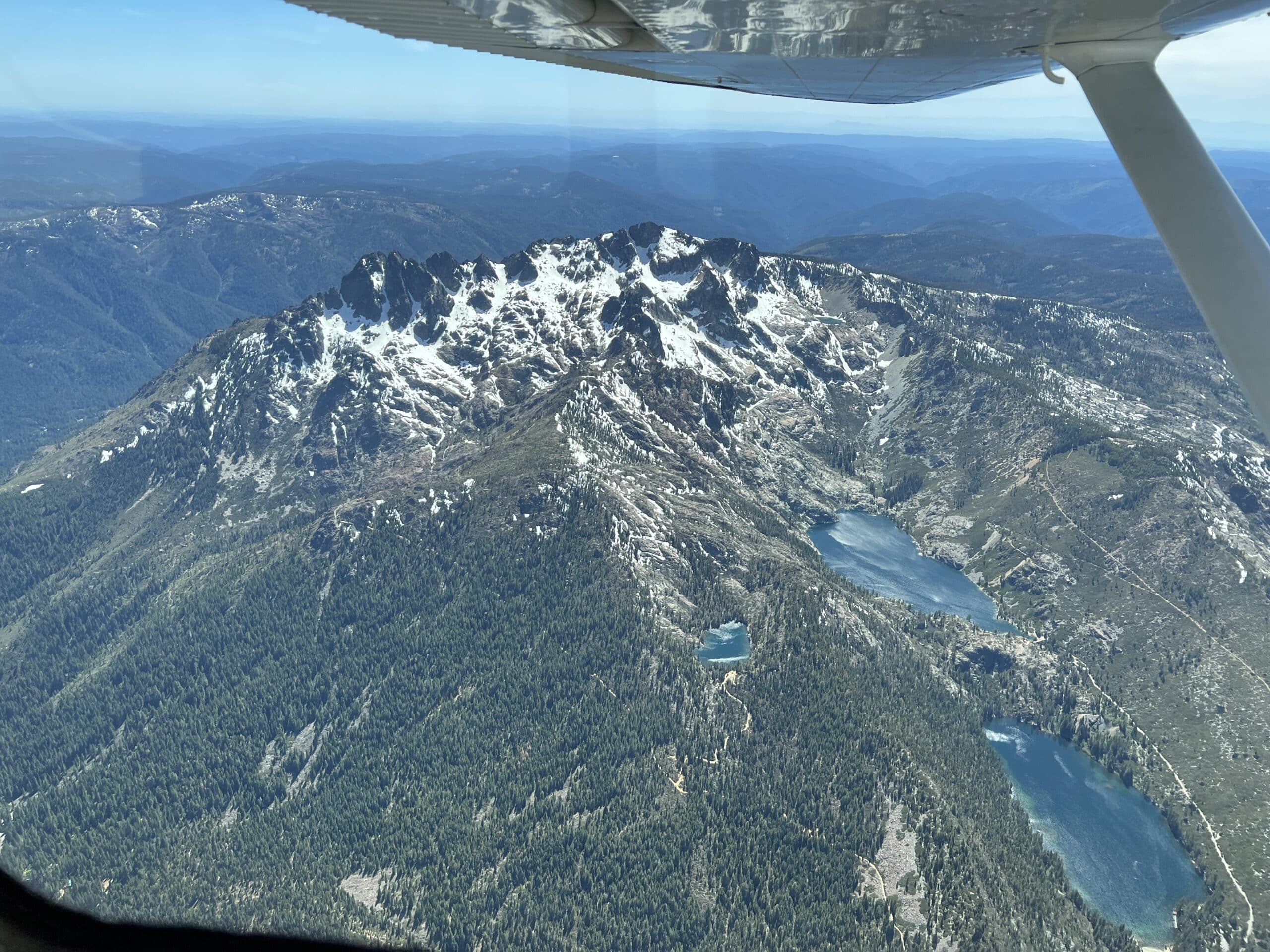 Sierra Buttes and lakes scenic flight air tour Lake Tahoe